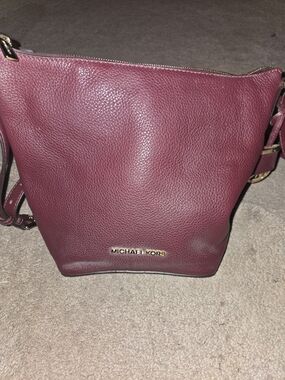 Michael Kors Burgundy Leather Crossbody Bag